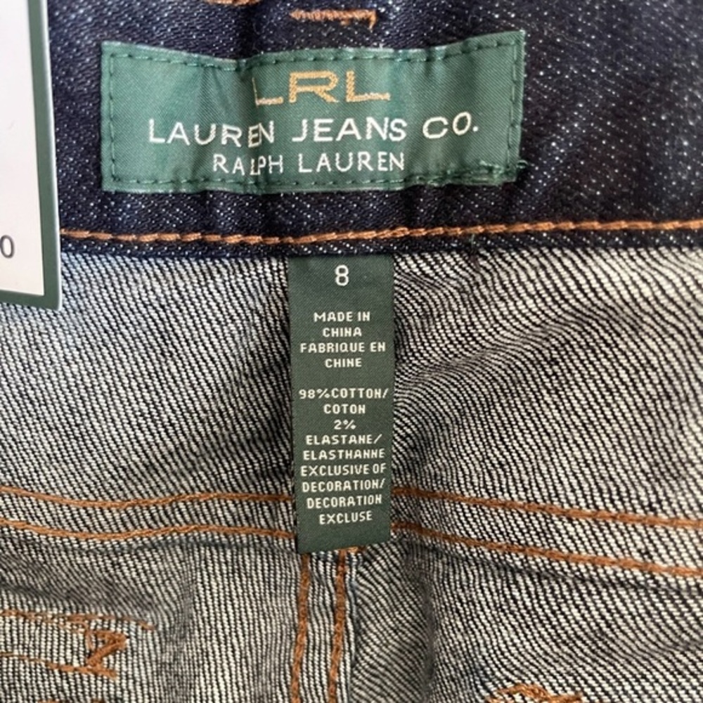Lauren Ralph Lauren Classic Bootcut Flap Pocket Jeans Dark Size 8 NEW - Picture 2 of 3
